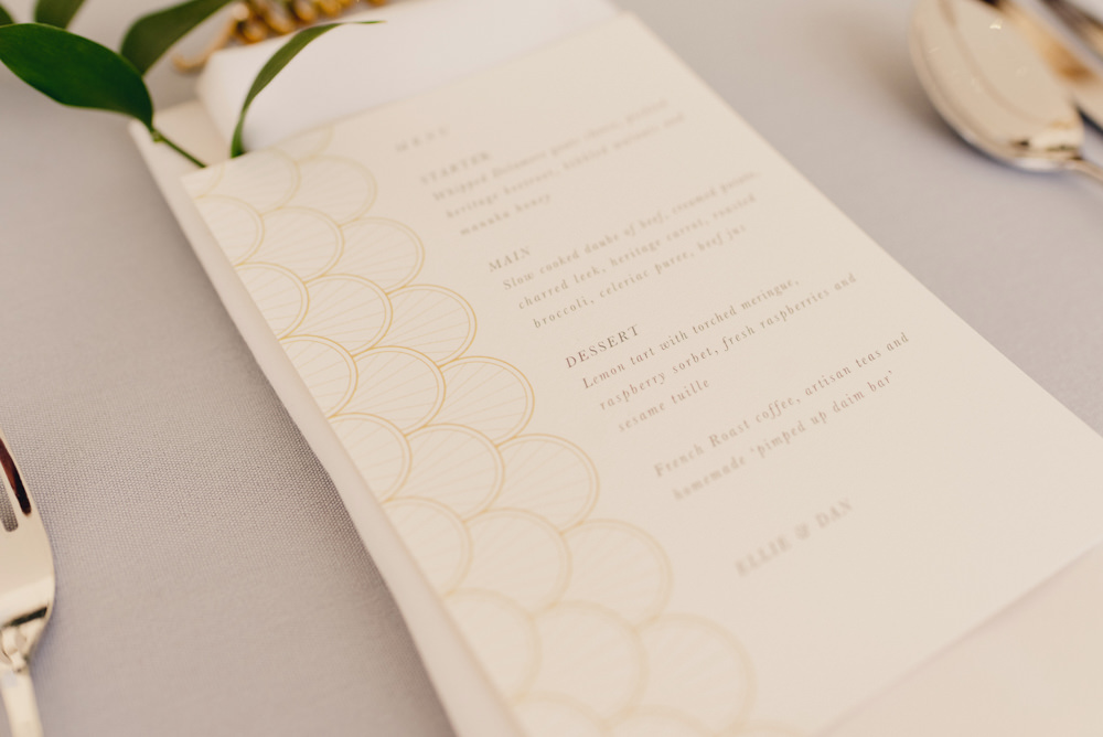 Gold Stationery Menu Romantic Elegant Wedding MIKI Studios