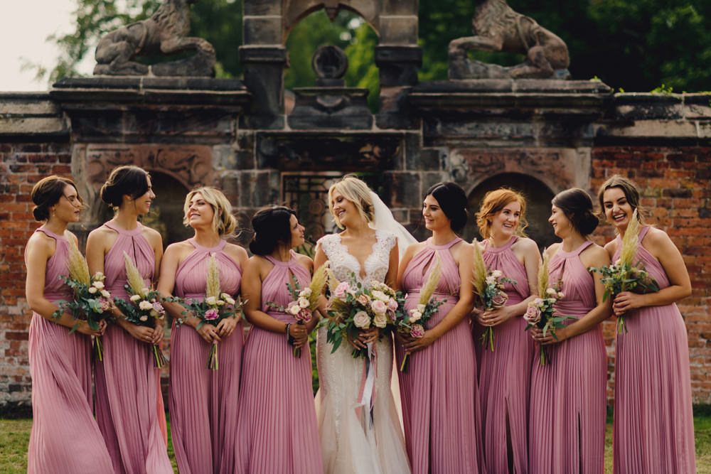 Pink Halterneck Dress Dresses Bridesmaid Bridesmaids Romantic Elegant Wedding MIKI Studios