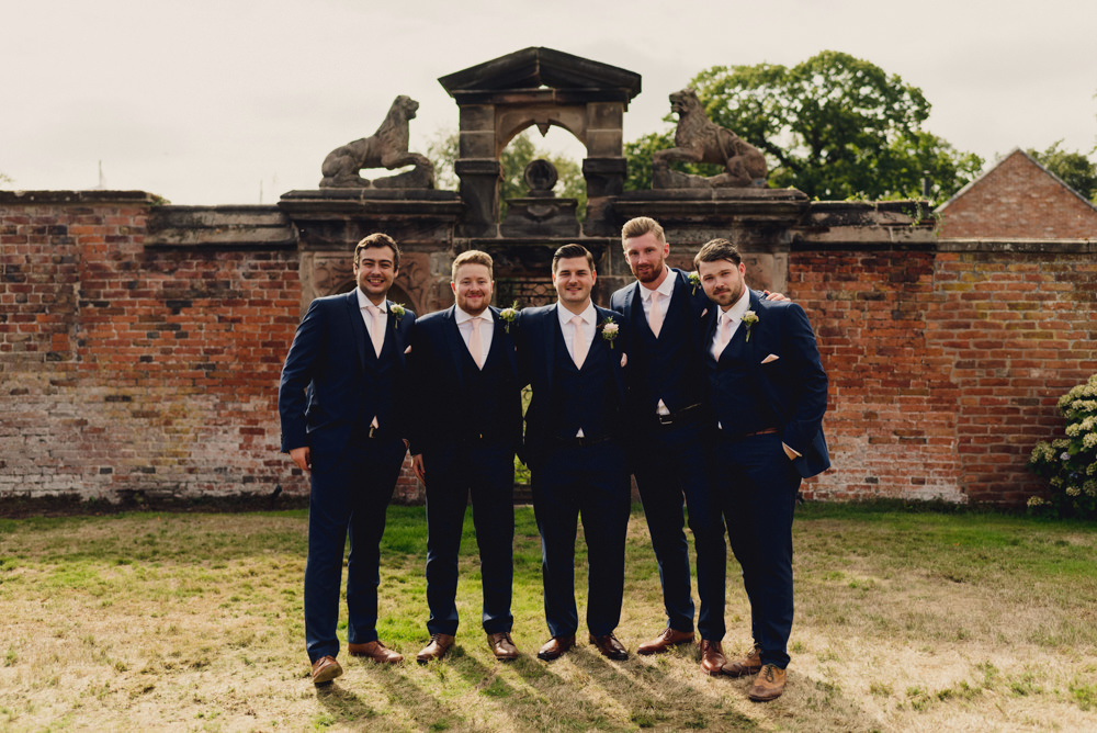 Groom Groomsmen Suits Pink Ties Waistcoats Romantic Elegant Wedding MIKI Studios