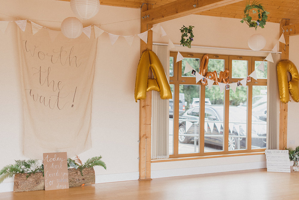 Banner Sign Signage Balloons Rye Wedding Rebecca Douglas Photography