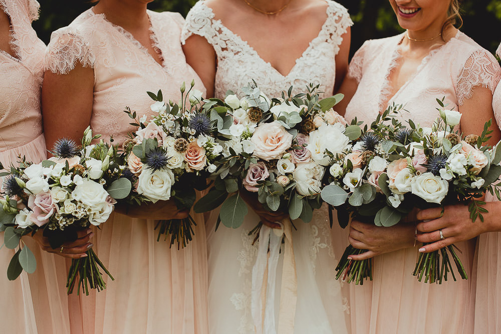 Bouquet Flowers Bride Bridal White Peony Rose Thistle Greenery Southwood Hall Norfolk Wedding Georgia Rachael Photography