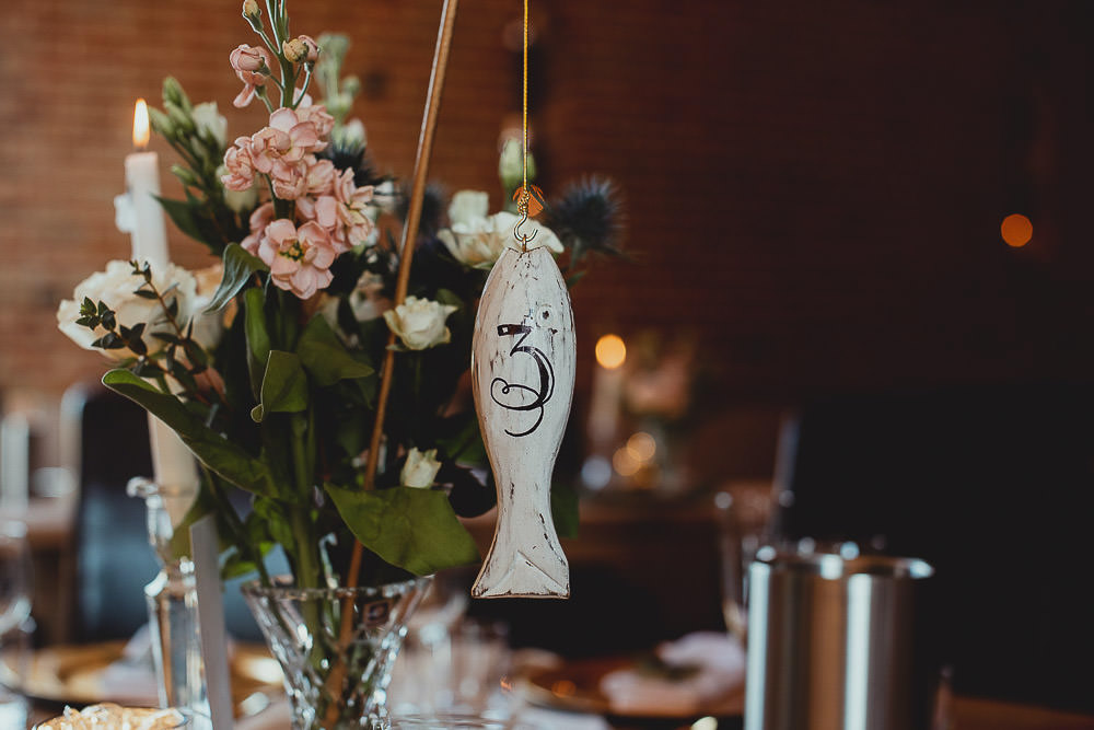 Fish Fishing Table Name Number Decor Southwood Hall Norfolk Wedding Georgia Rachael Photography