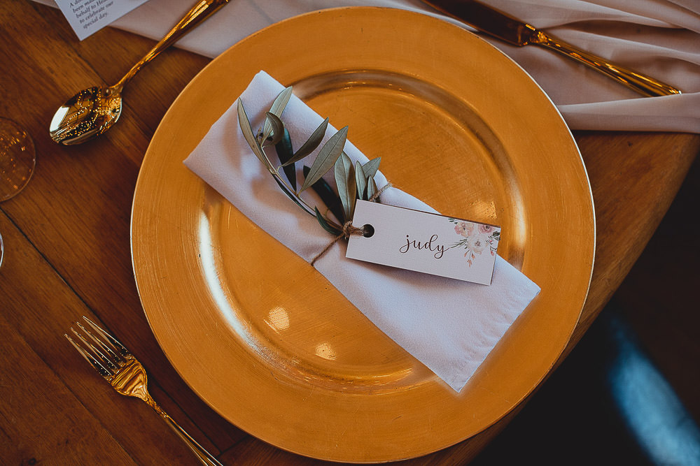 Floral Name Tag Place Setting Card Southwood Hall Norfolk Wedding Georgia Rachael Photography