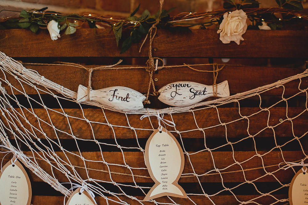 Fishing Fish Net Seating Plan Table Chart Southwood Hall Norfolk Wedding Georgia Rachael Photography