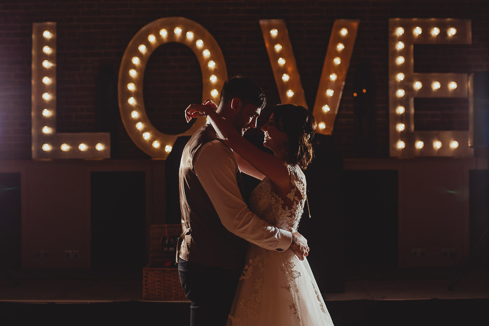 LOVE Letter Lights Southwood Hall Norfolk Wedding Georgia Rachael Photography