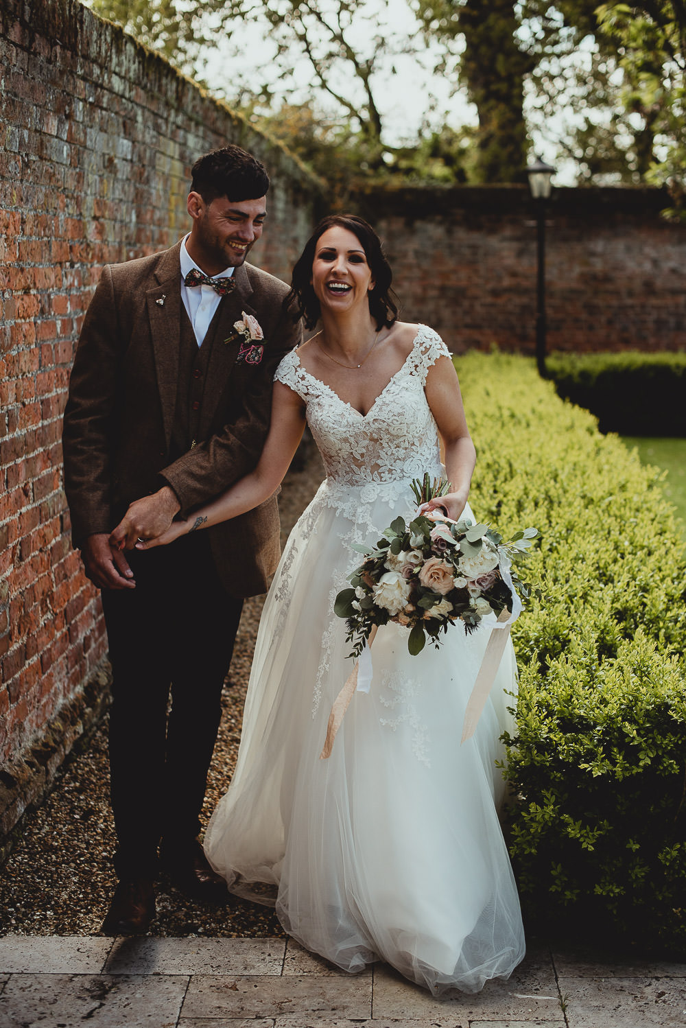 Bride Bridal Dress Gown Lace Sleeves Tulle Skirt Southwood Hall Norfolk Wedding Georgia Rachael Photography