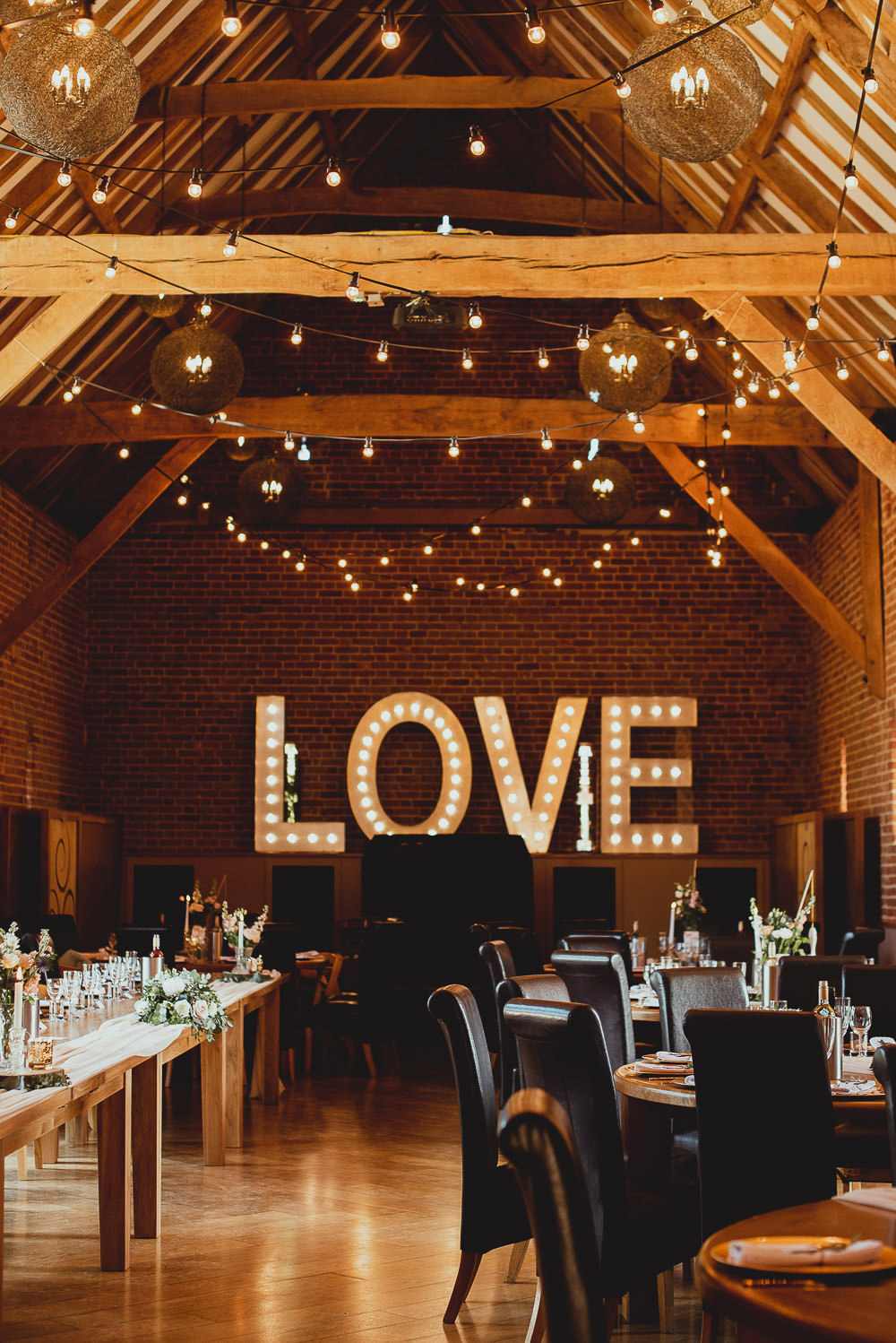 LOVE Letter Lights Fesoons Lighting Barn Southwood Hall Norfolk Wedding Georgia Rachael Photography
