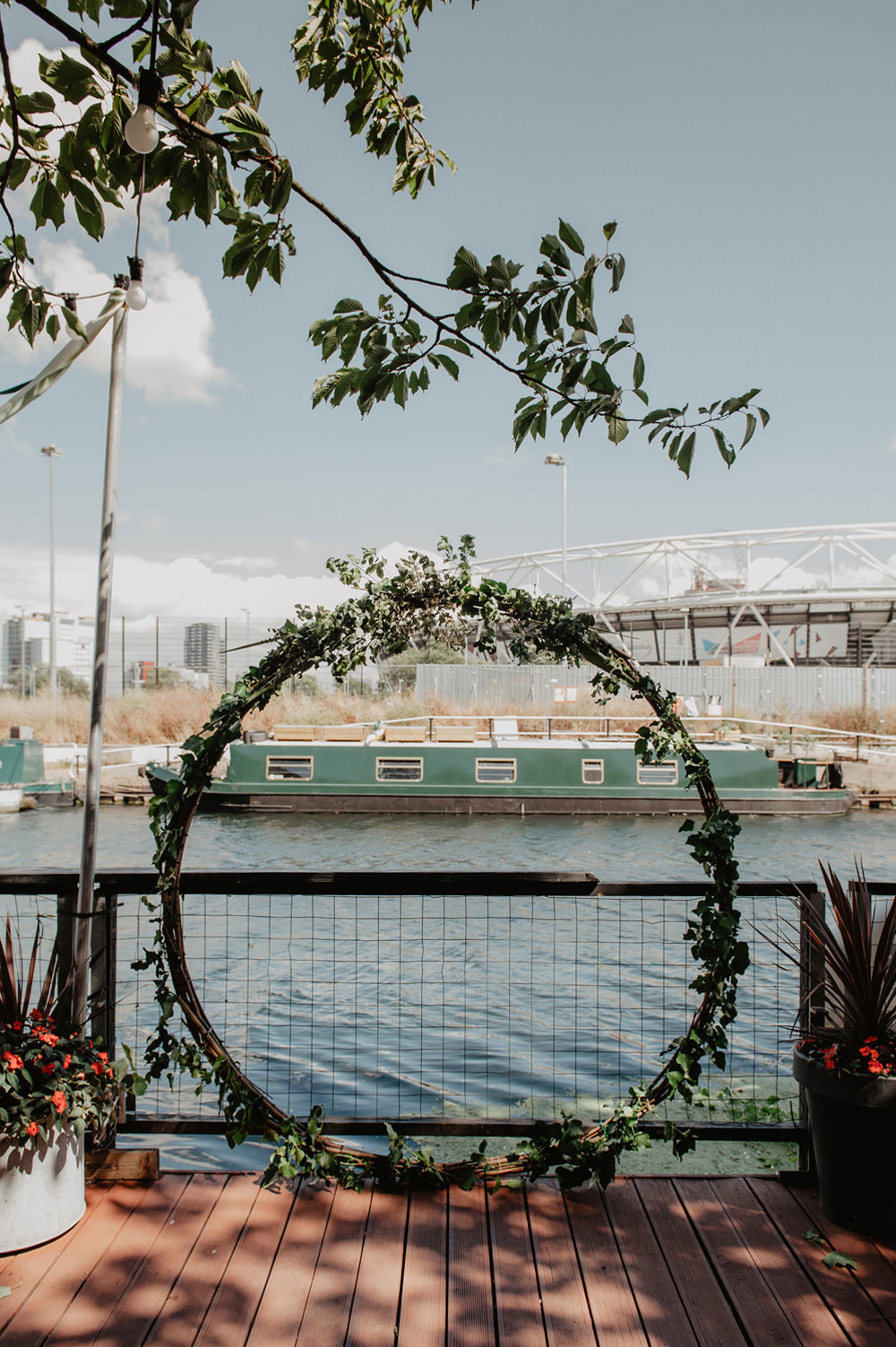 Greenery Foliage Moongate Arch Backdrop Ceremony Aisle Stour Space Wedding Anne Schwarz Photography