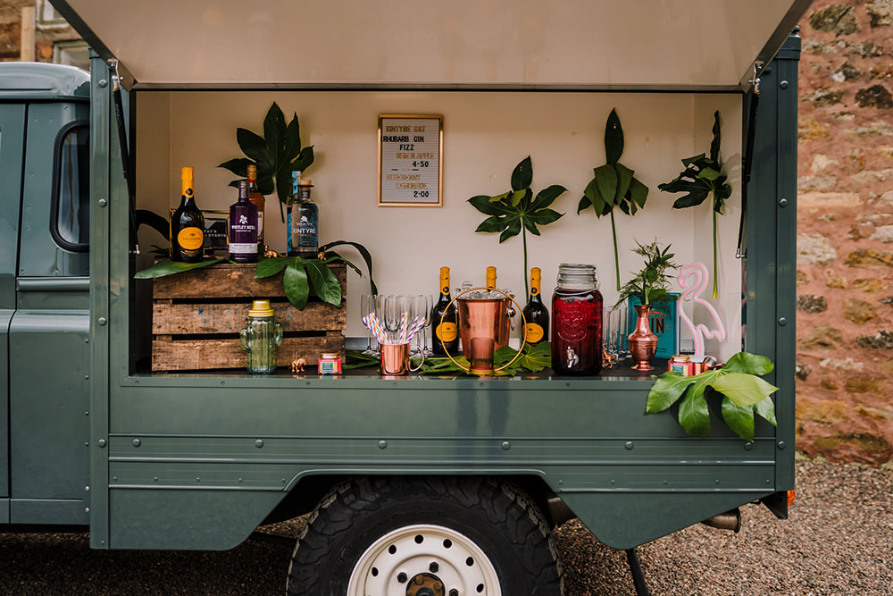 Mobile Bar Citroen Van Tropical Luxe Wedding Burfly Photography