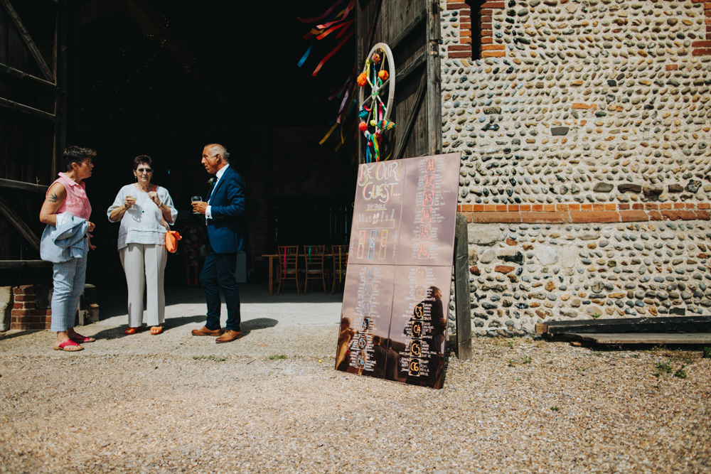Copper Mirror Table Plan Waxham Great Barn Wedding Joshua Patrick Photography