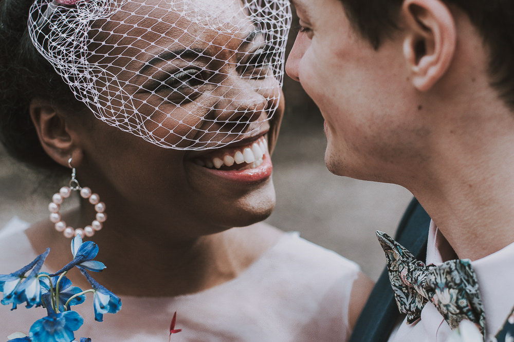 Bride Bridal Birdcage Veil Wes Anderson William Morris Wedding Ideas Jessica Hill Photography