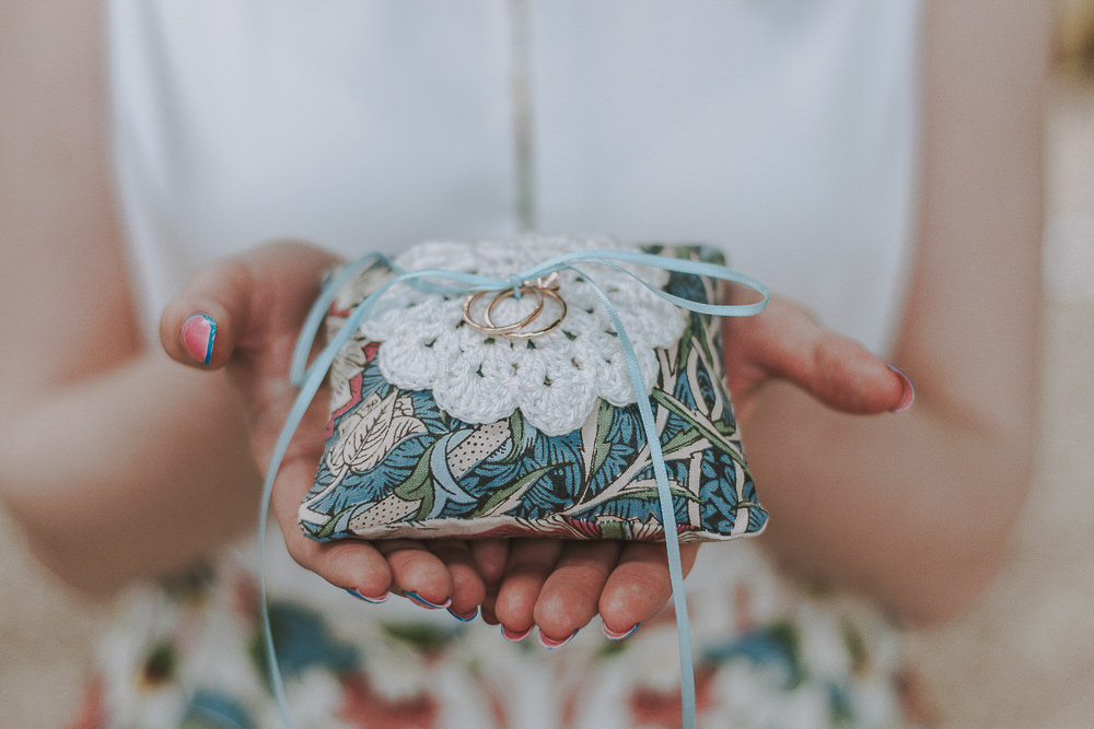 Rings Ring Pillow Cushion Wes Anderson William Morris Wedding Ideas Jessica Hill Photography