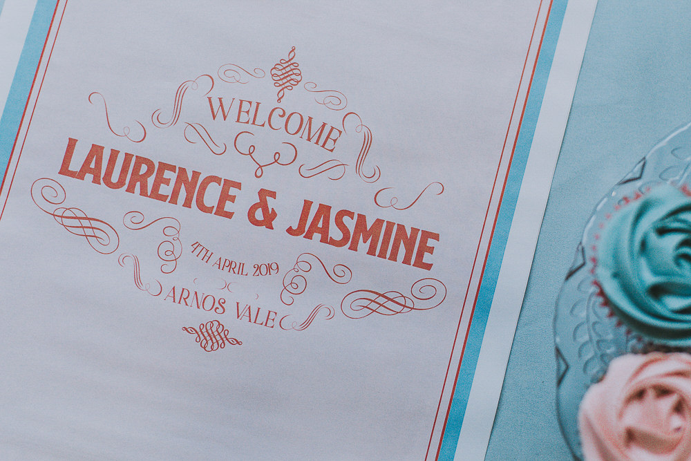 Stationery Order of Service Red Pink Wes Anderson William Morris Wedding Ideas Jessica Hill Photography