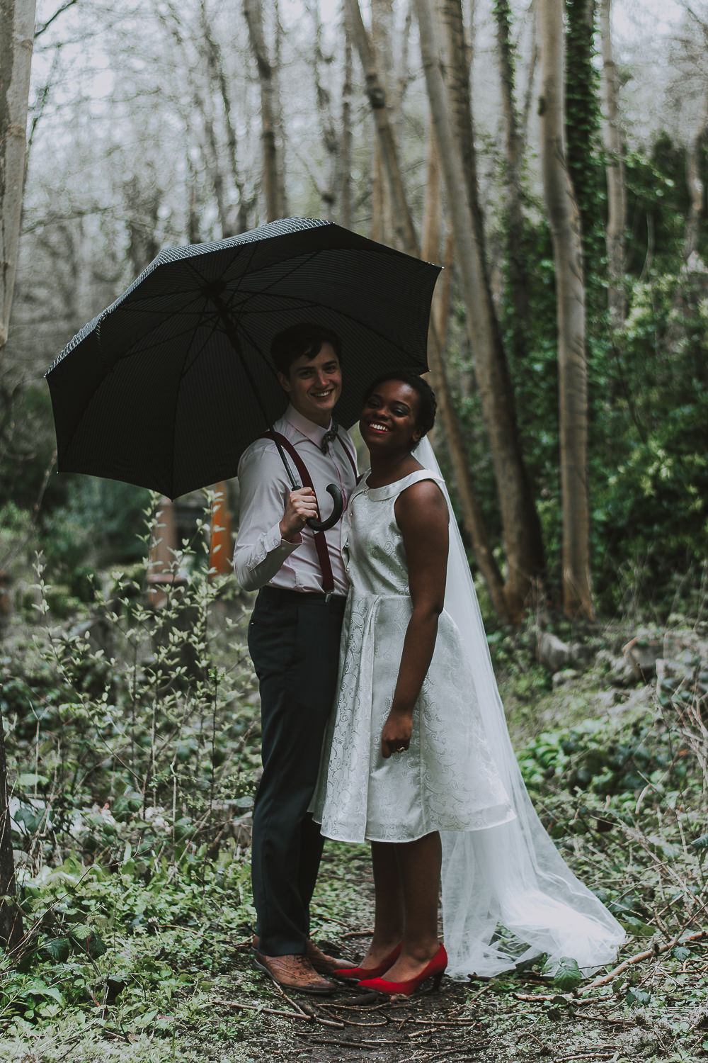 Dress Gown Bride Bridal Short Prom Peter Pan Collar Veil Wes Anderson William Morris Wedding Ideas Jessica Hill Photography
