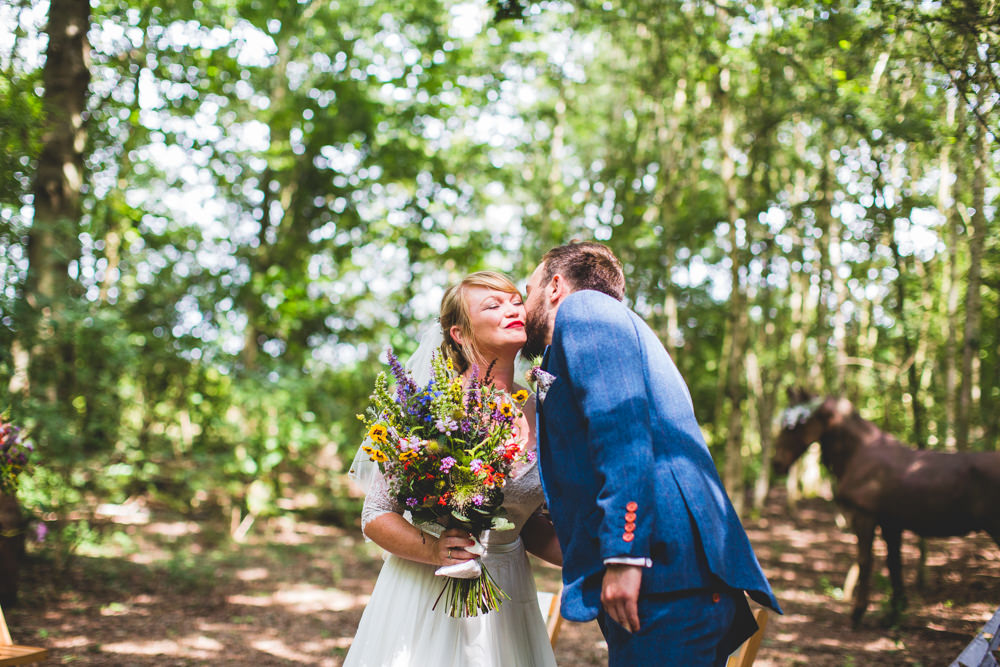 Bride Bridal Dress Gown V Neck Lace Sleeve Layered Veil Three Piece Tweed Groom Wildflower Bouquet Wise Wedding Venue Livvy Hukins Photography
