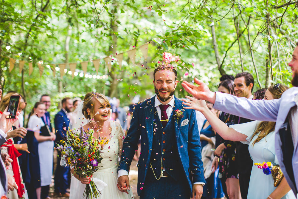 Bride Bridal Dress Gown V Neck Lace Sleeve Layered Veil Three Piece Tweed Groom Confetti Wise Wedding Venue Livvy Hukins Photography