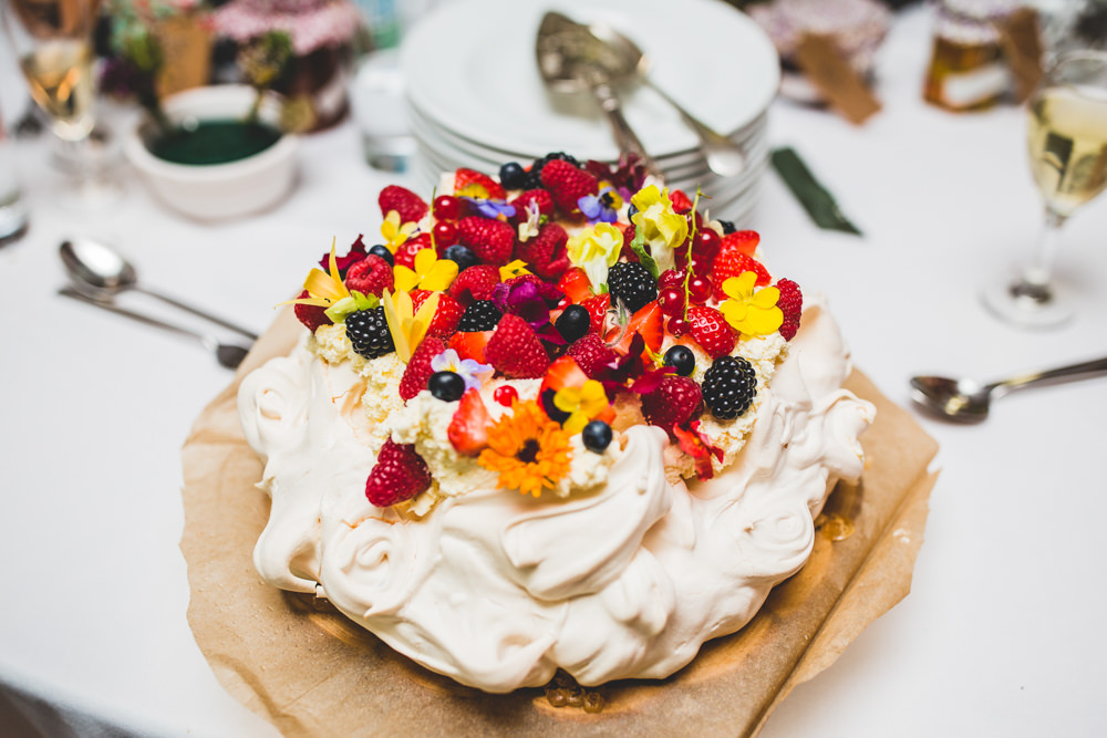 Pavlova Fruit Flowers Wise Wedding Venue Livvy Hukins Photography