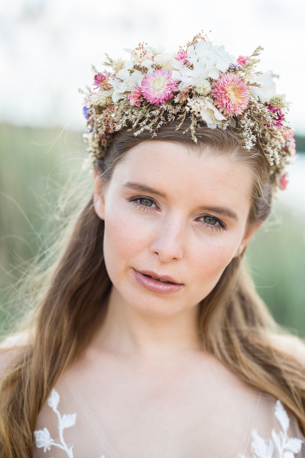 Bride Bridal Make Up Flower Crown Boho Beach Wedding Ideas Sarah Hoyle Photography