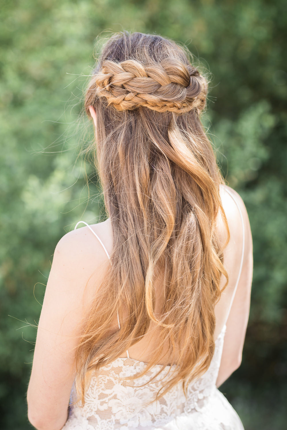 Bride Bridal Hair Plait Braid Halo Up Do Style Boho Beach Wedding Ideas Sarah Hoyle Photography