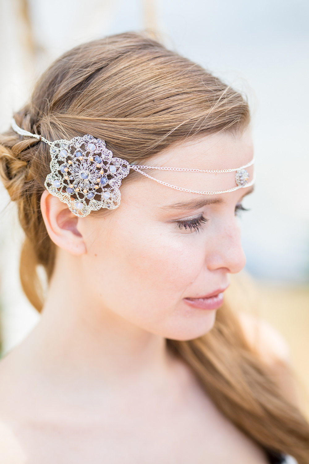 Bride Bridal Forehead Jewellery Band Accessory Hair Boho Beach Wedding Ideas Sarah Hoyle Photography