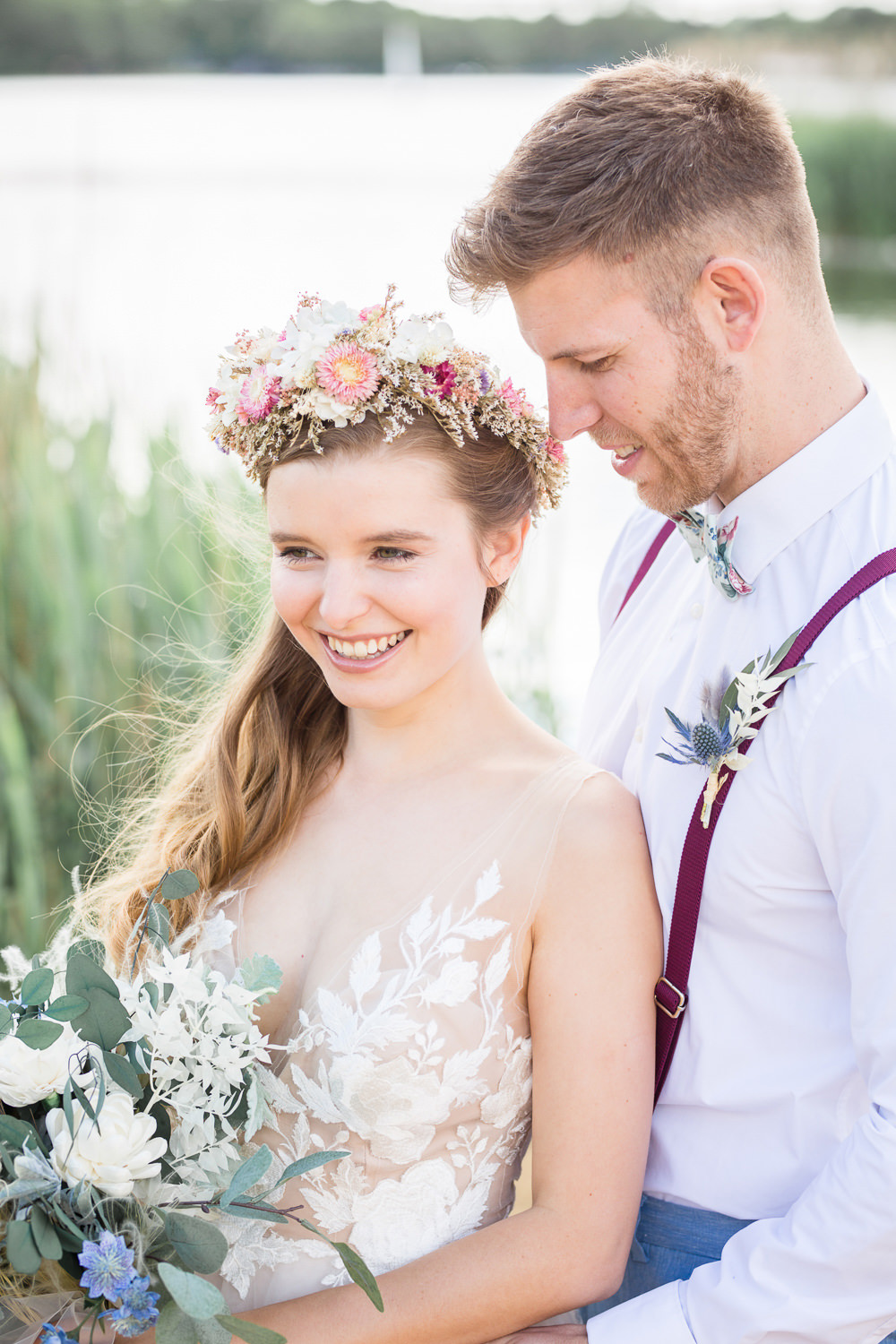 Bride Bridal Make Up Flower Crown Boho Beach Wedding Ideas Sarah Hoyle Photography