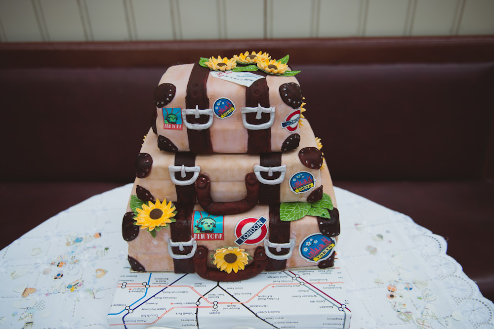 Travel Suitcase Cake Buckinghamshire Railway Centre Wedding Sasha Weddings