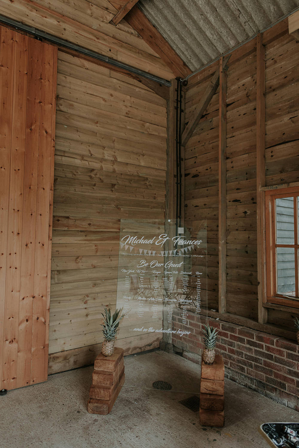 Clear Acrylic Perspex Sign Signage Seating Plan Table Chart Calligraphy Captains Wood Barn Wedding Megan Elle Photography