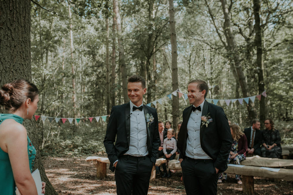Groom Groomsmen Tux Navy Suit Black Bow Tie Captains Wood Barn Wedding Megan Elle Photography