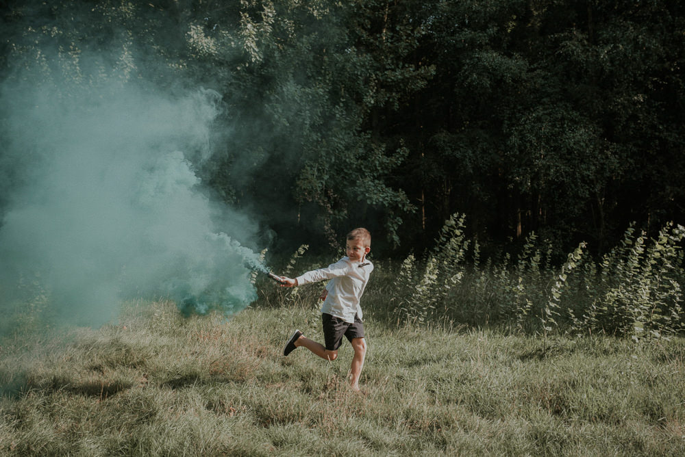 Smoke Bomb Captains Wood Barn Wedding Megan Elle Photography