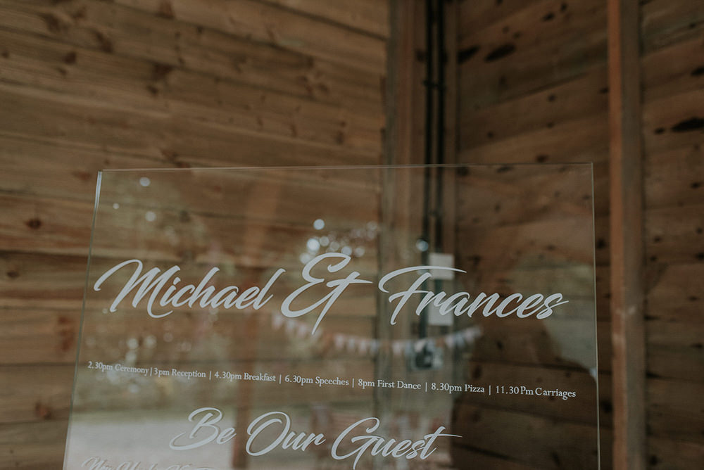 Clear Acrylic Perspex Sign Signage Seating Plan Table Chart Calligraphy Captains Wood Barn Wedding Megan Elle Photography