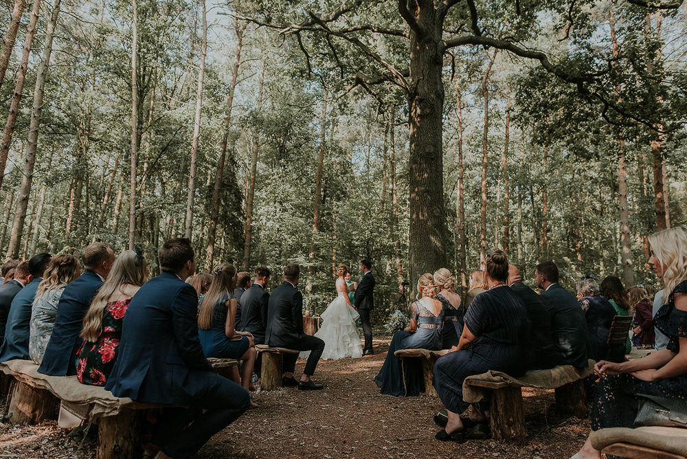 Woods Woodland Ceremony Captains Wood Barn Wedding Megan Elle Photography