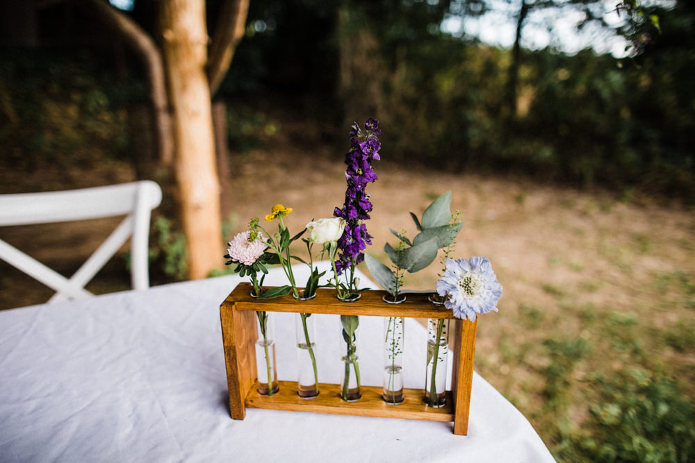 Test Tube Holder Flowers Florals Chaucer Barn Wedding Through The Woods We Ran