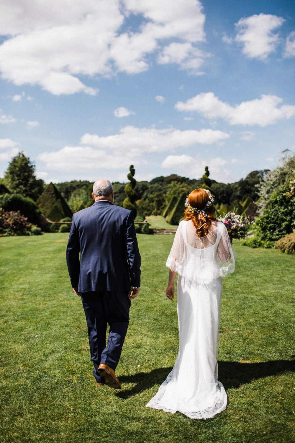 Bride Bridal Boho Cape Wedding Dress Gown Flower Crown Chaucer Barn Wedding Through The Woods We Ran