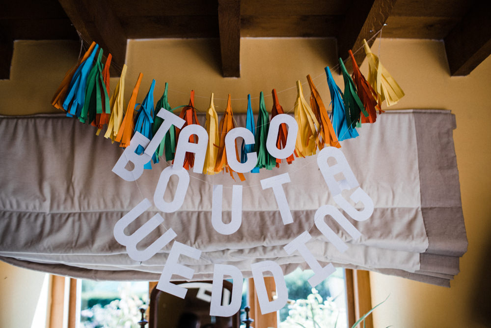 Taco Bout A Wedding Tassled Sign Decor Chaucer Barn Wedding Through The Woods We Ran