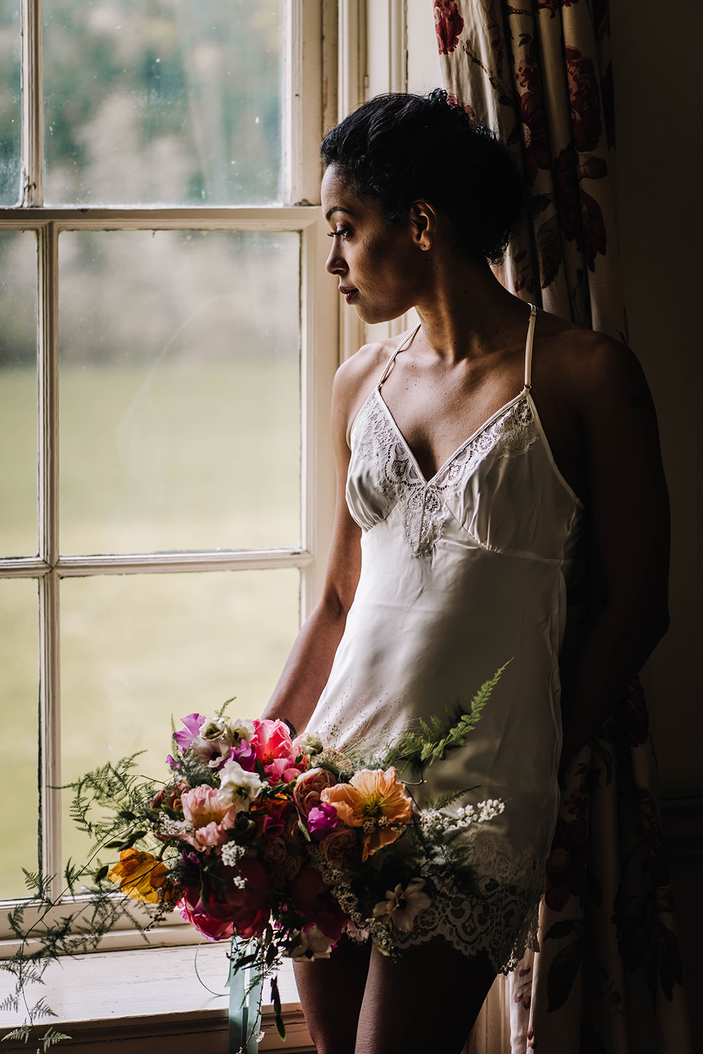 Bride Bridal Nightie Pyjamas Coral Floral Wedding Ideas Birgitta Zoutman Photography