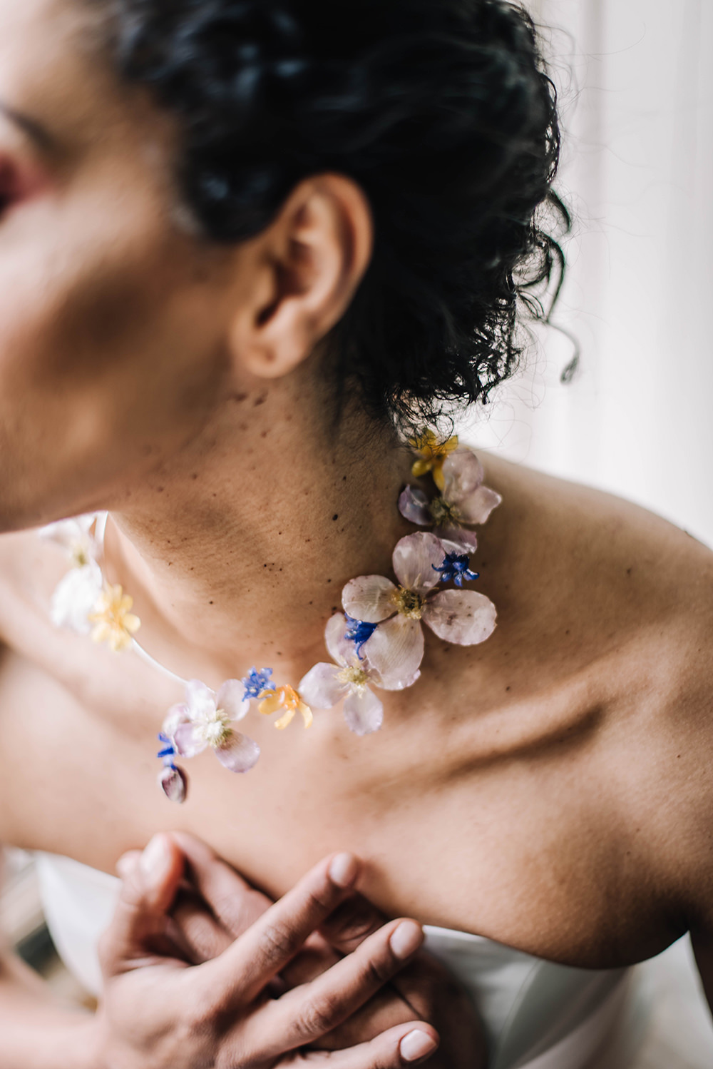 Flower Necklace Bride Bridal Accessory Jewellery Coral Floral Wedding Ideas Birgitta Zoutman Photography