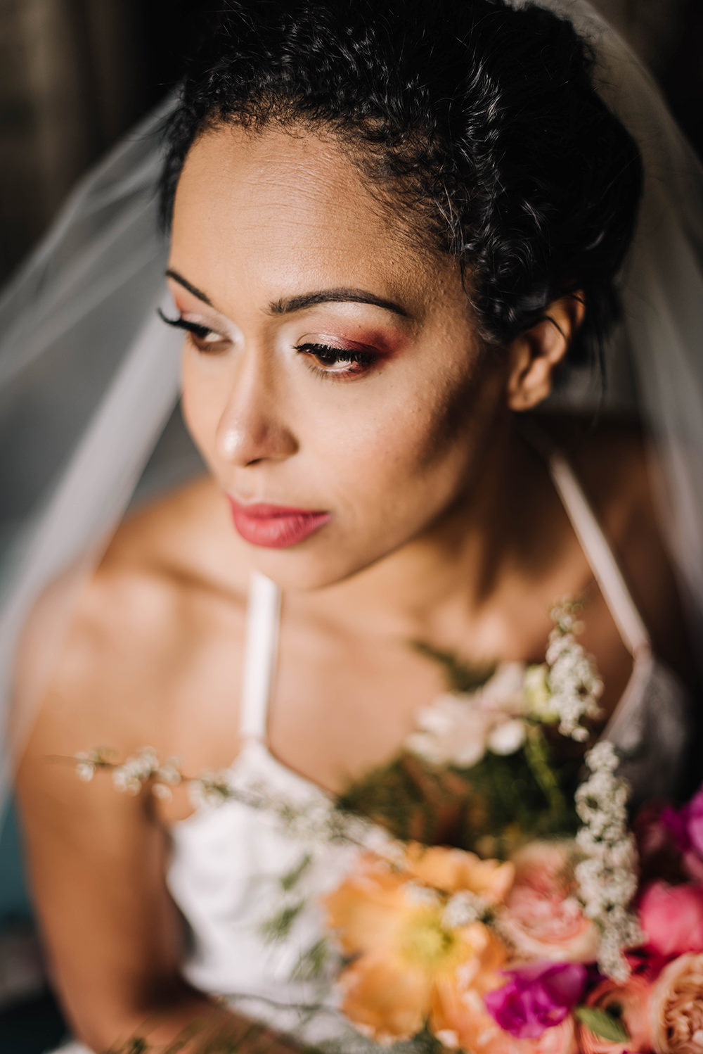 Bride Bridal Make Up Coral Floral Wedding Ideas Birgitta Zoutman Photography
