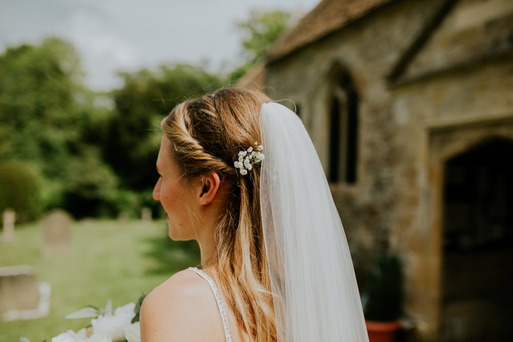 Bride Bridal Hair Style Long Flowers Veil DIY Village Hall Wedding PhotoBart