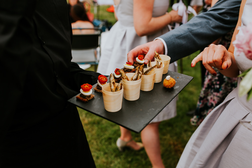 Canapes DIY Village Hall Wedding PhotoBart