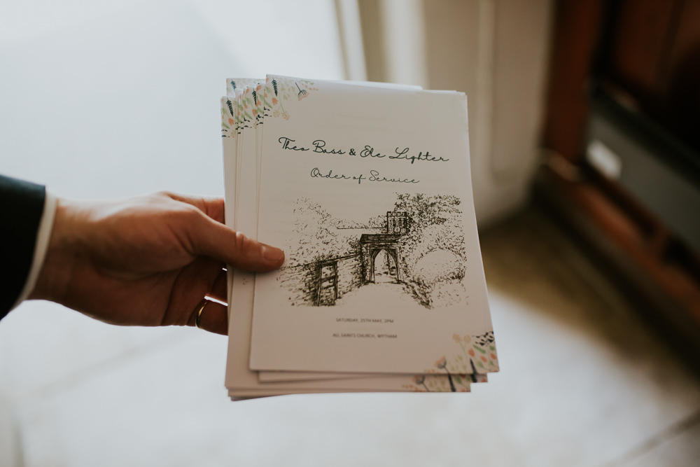 Order of Service Booklet DIY Village Hall Wedding PhotoBart