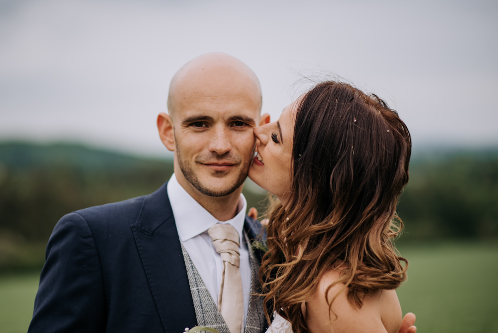 Groom Suit Navy Grey Tweed Waistcoat Deepdale Farm Wedding Kazooieloki Photography