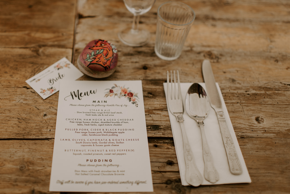 Olace Setting Floral Menu Dreys Wedding Grace & Mitch Photo & Film