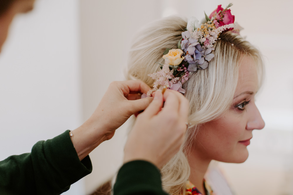 Bridesmaid Hair Style Flowers Flower Crown Dreys Wedding Grace & Mitch Photo & Film
