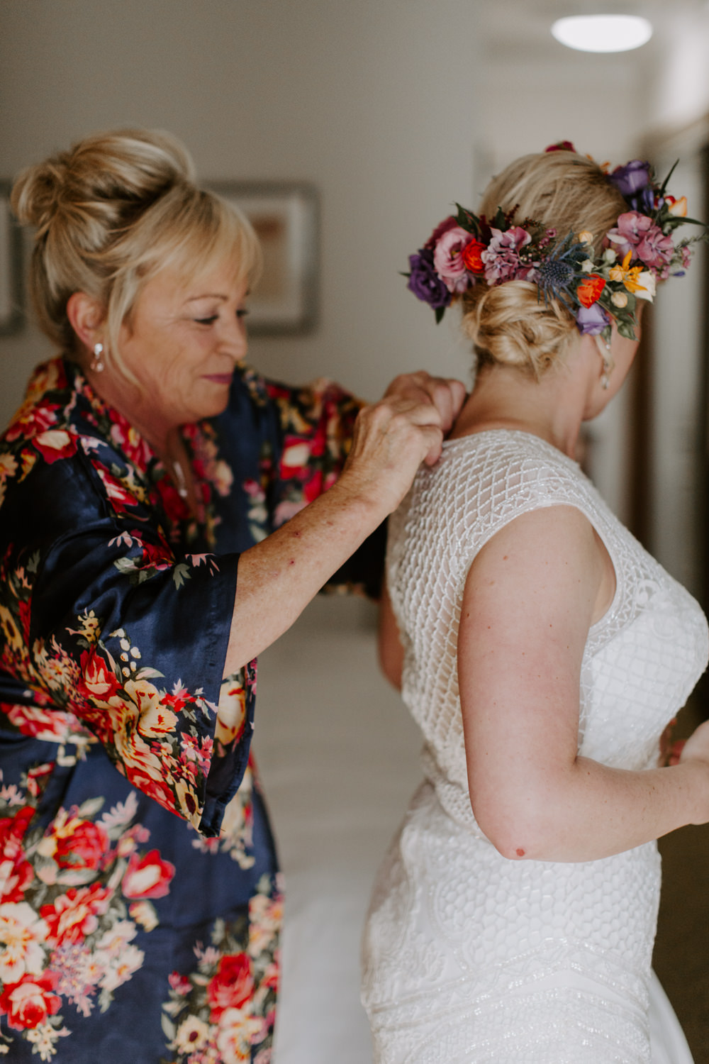 Bride Bridal Hair Style Up Do Flowers Flower Crown Dreys Wedding Grace & Mitch Photo & Film