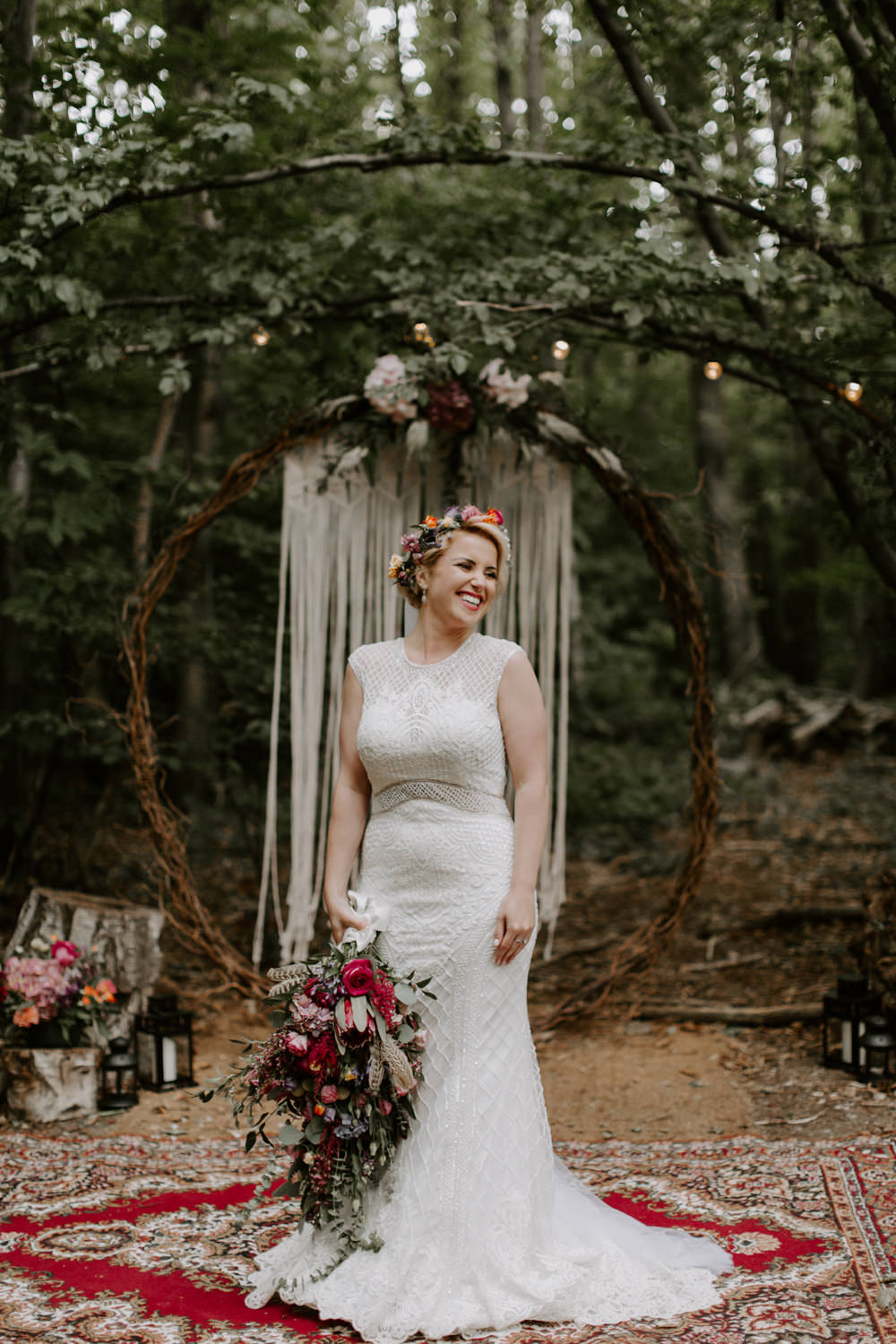 Bride Bridal Dress Gown Adrianna Papell Lace Fishtail Fit and Flare Dreys Wedding Grace & Mitch Photo & Film