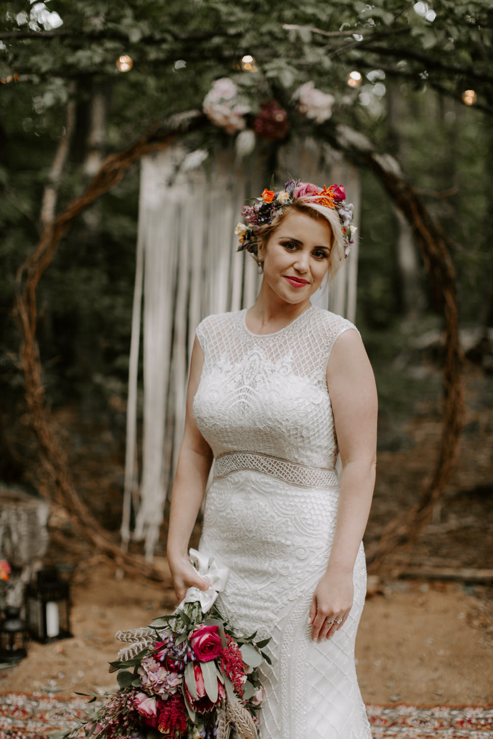 Bride Bridal Dress Gown Adrianna Papell Lace Fishtail Fit and Flare Dreys Wedding Grace & Mitch Photo & Film