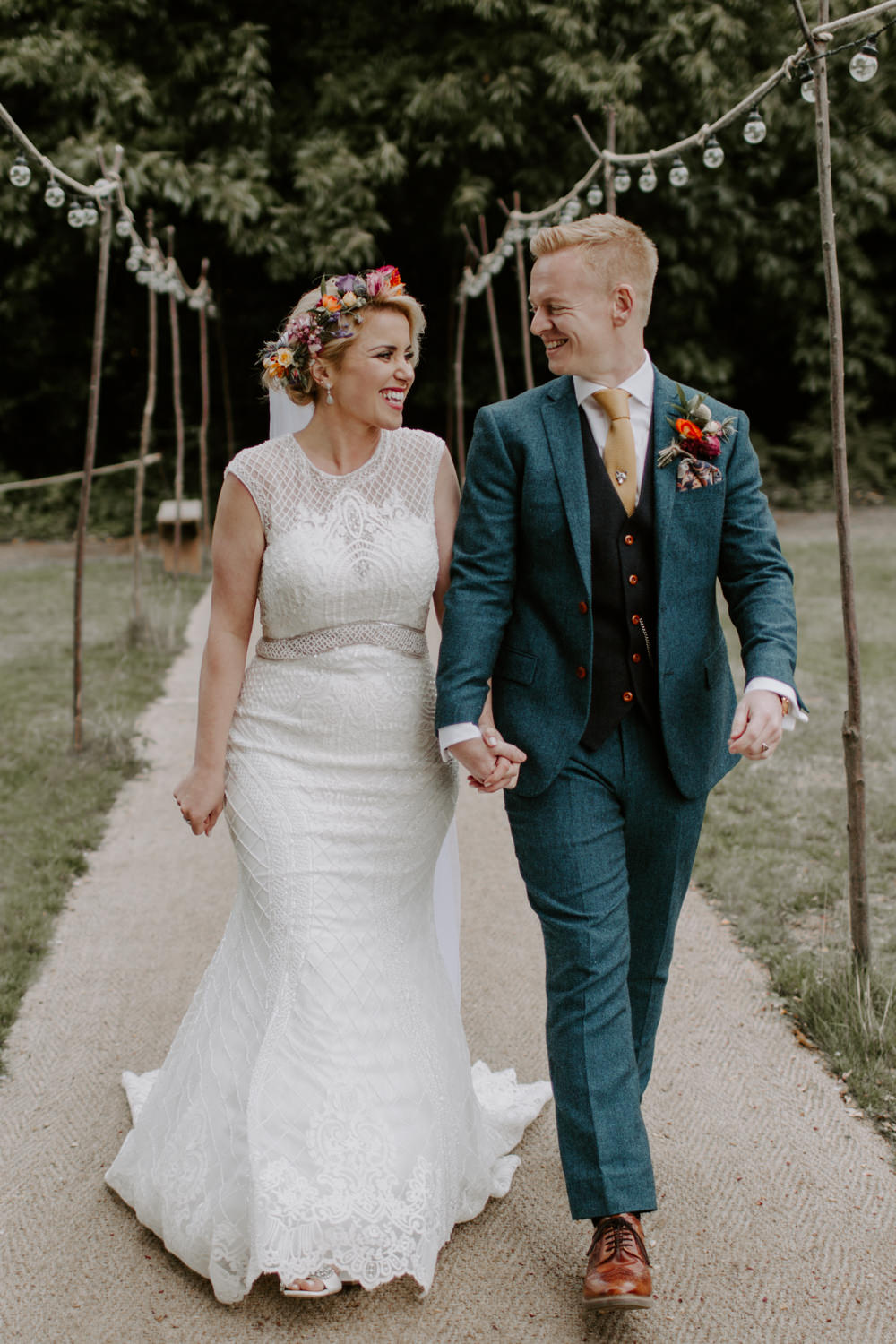 Festoon Lights Aisle Shepherd Crooks Dreys Wedding Grace & Mitch Photo & Film