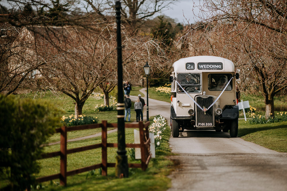 Vintage Bus Transport East Riddlesden Hall Wedding M and G Photographic