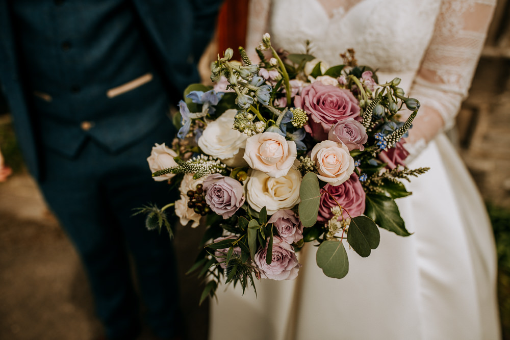Bride Bridal Rose Bouquet East Riddlesden Hall Wedding M and G Photographic