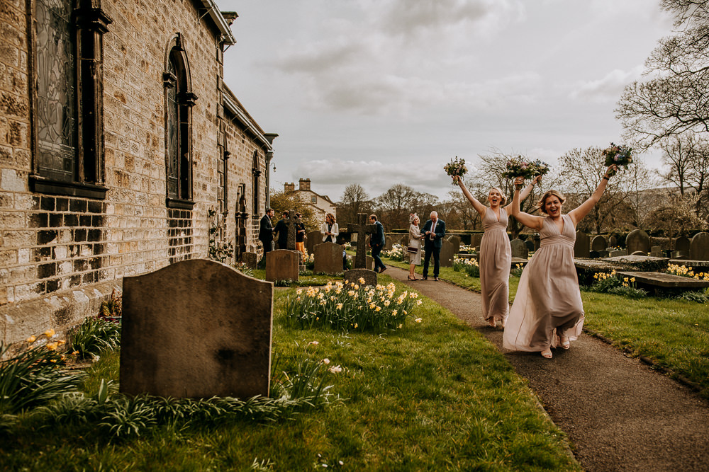 Blush Bridesmaids East Riddlesden Hall Wedding M and G Photographic